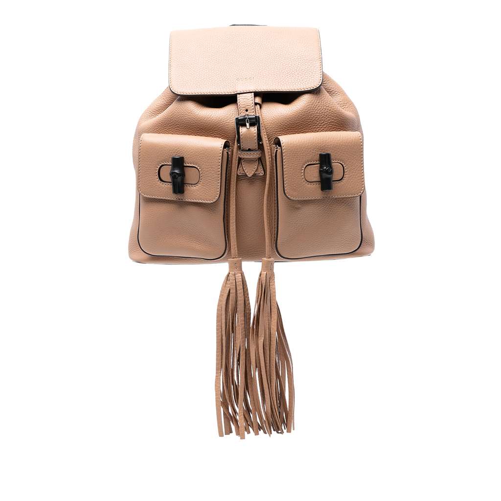 Gucci Leather Bamboo Tassel Backpack