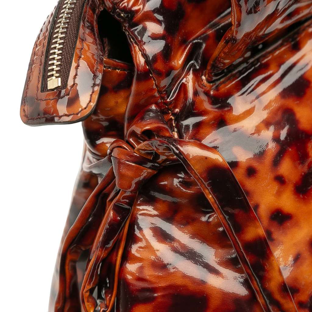 Gucci Patent Tortoise Shell Monogram Hysteria Tote - Detail 2