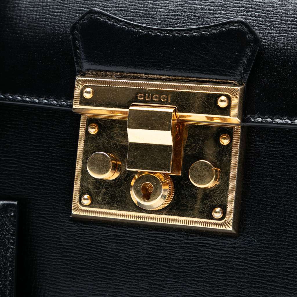 Gucci Small Leather Bamboo Padlock Satchel - Side view