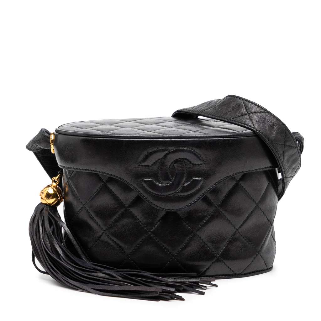 Chanel CC Quilted Lambskin Tassel Vanity Bag