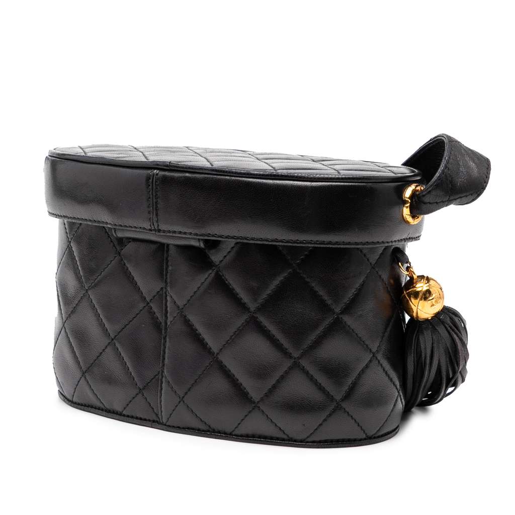 Chanel CC Quilted Lambskin Tassel Vanity Bag - Back view