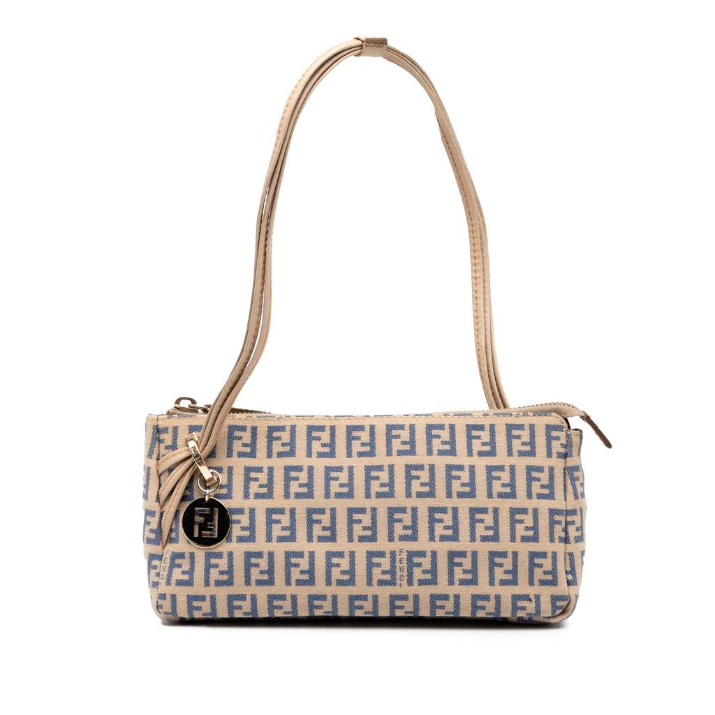 Fendi Zucchino Canvas Triple Strap Pochette Shoulder Bag