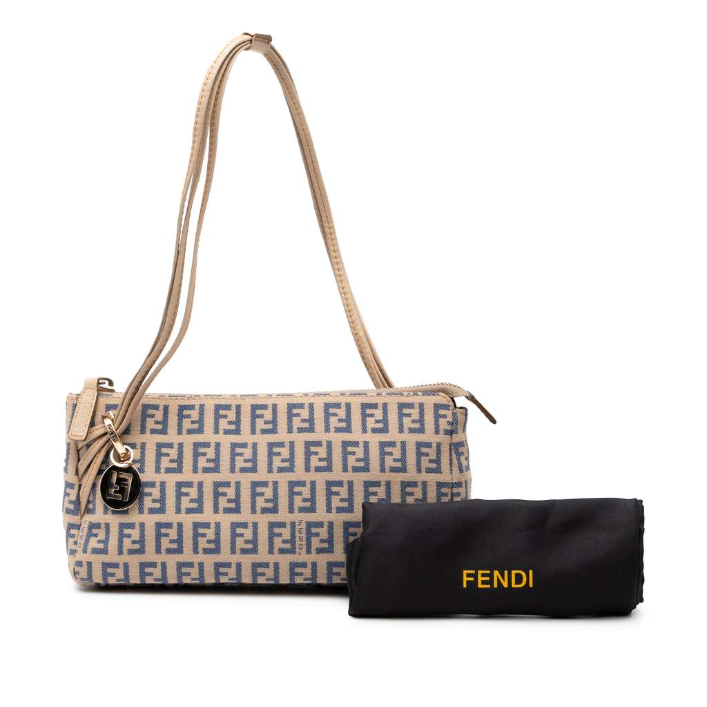 Fendi Zucchino Canvas Triple Strap Pochette Shoulder Bag - Image 10