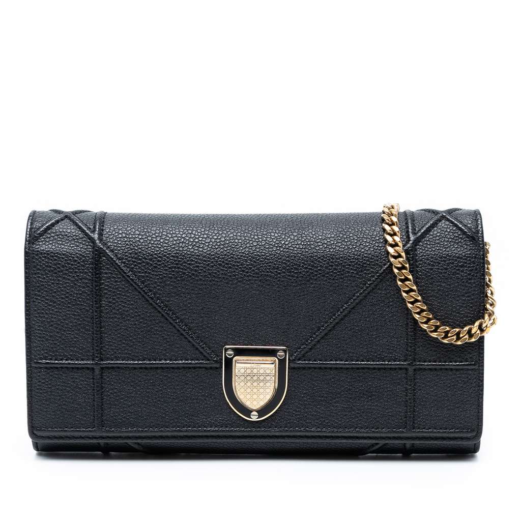 Dior Grained Calfskin Diorama Croisiere Wallet on Chain