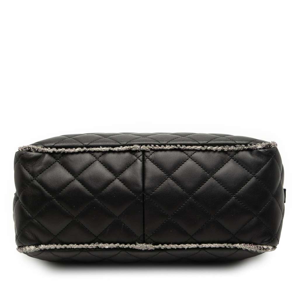 Chanel CC Quilted Lambskin Tweedy Bowler Bag - Image 6