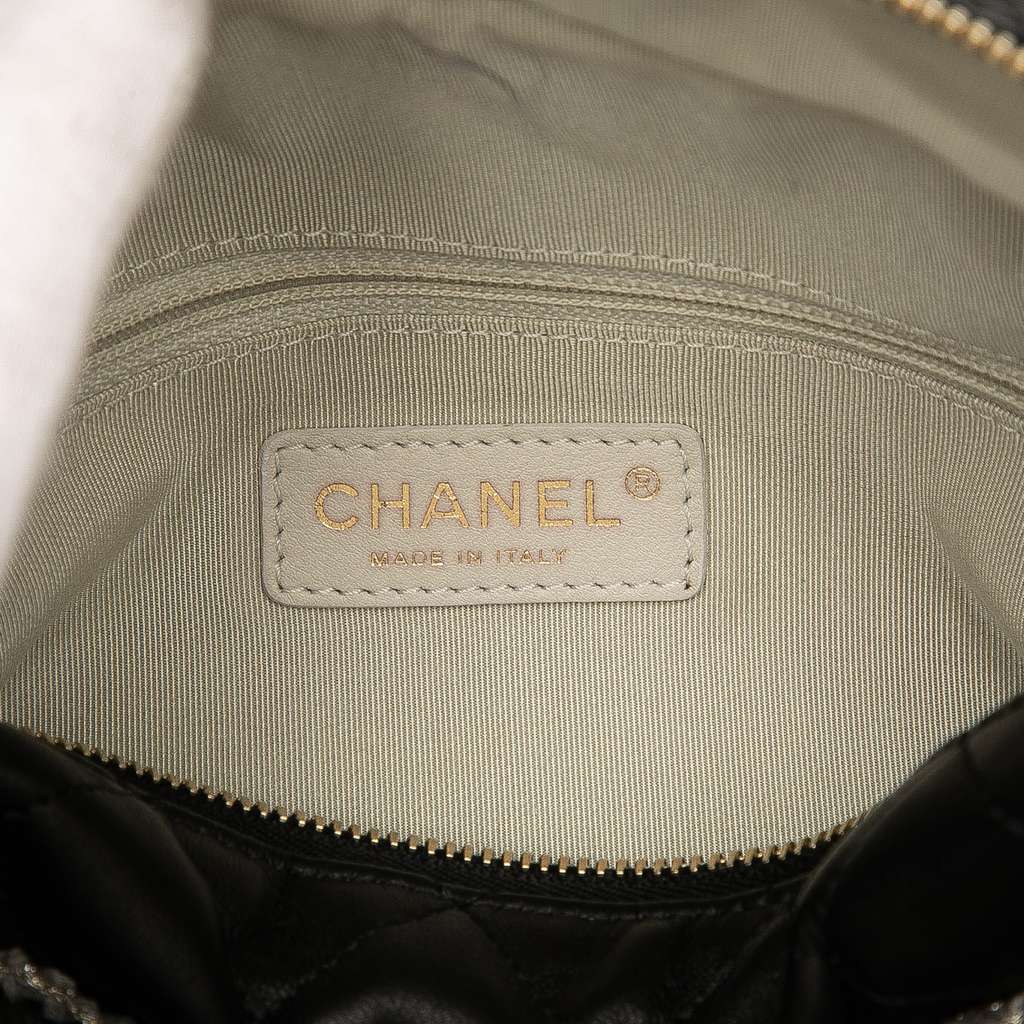 Chanel CC Quilted Lambskin Tweedy Bowler Bag - Side view