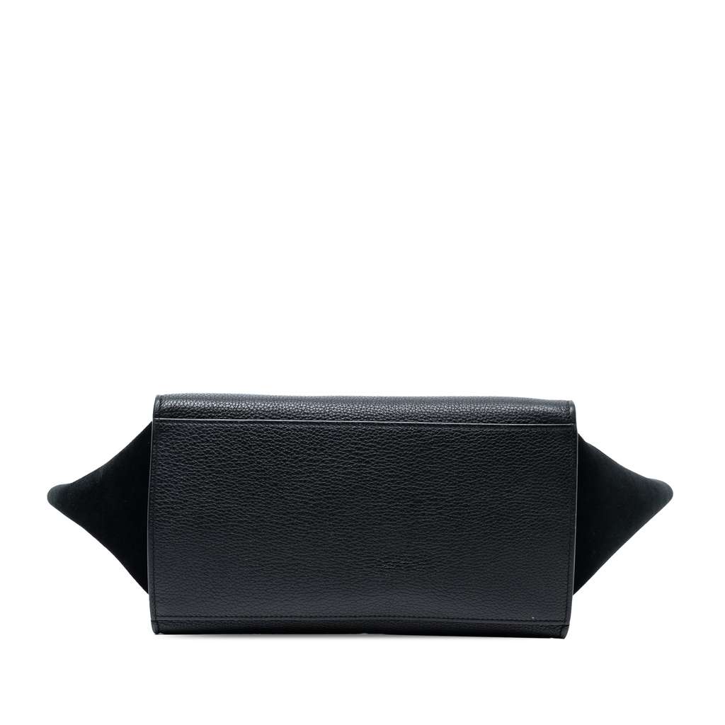 Celine Small Drummed Calfskin and Suede Trapeze Satchel - Image 6