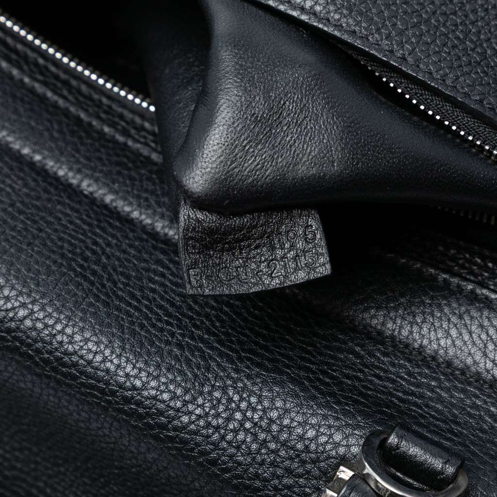 Celine Small Drummed Calfskin and Suede Trapeze Satchel - Detail 1