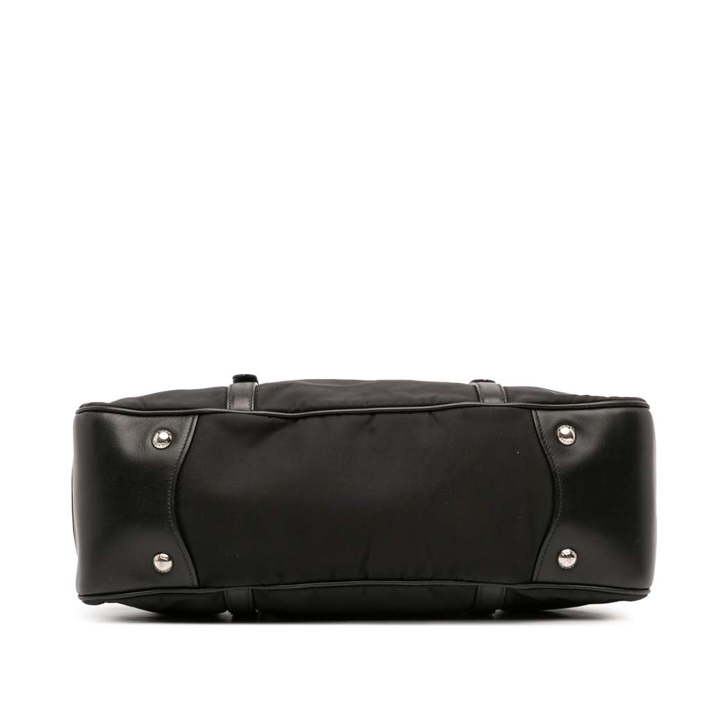 Prada Soft Calf Trimmed Tessuto Zip Top Satchel - Image 6