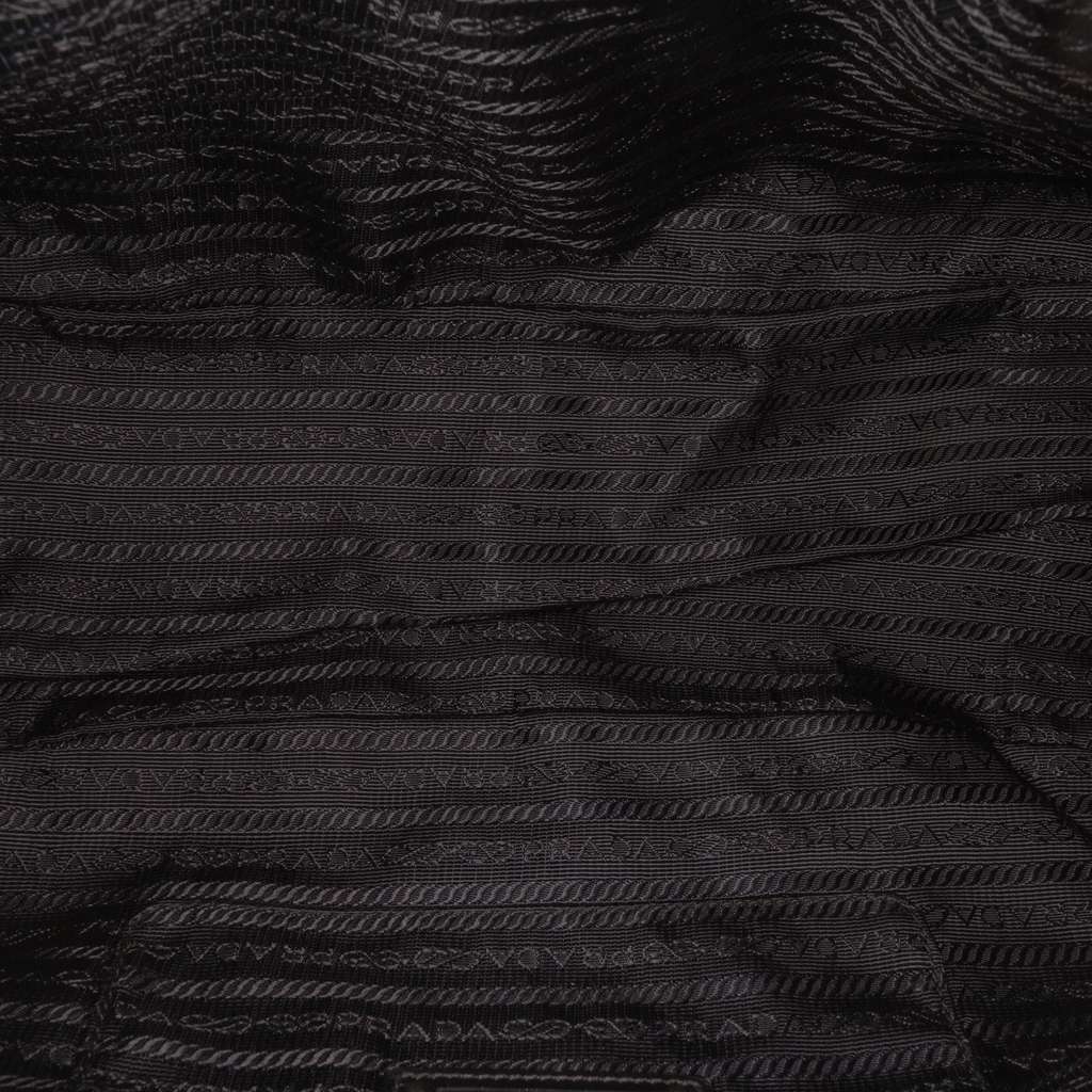 Prada Soft Calf Trimmed Tessuto Zip Top Satchel - 4