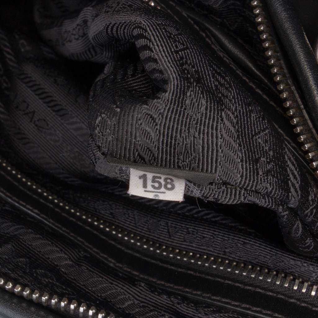 Prada Soft Calf Trimmed Tessuto Zip Top Satchel - Detail 1