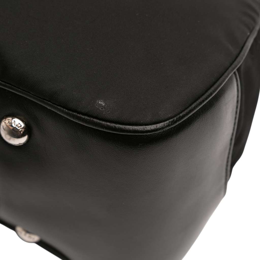 Prada Soft Calf Trimmed Tessuto Zip Top Satchel - Detail 2