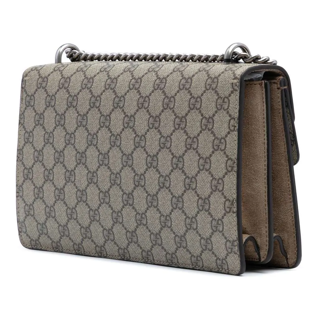Gucci Medium GG Supreme Dionysus Shoulder Bag Brown Canvas Good - Back View