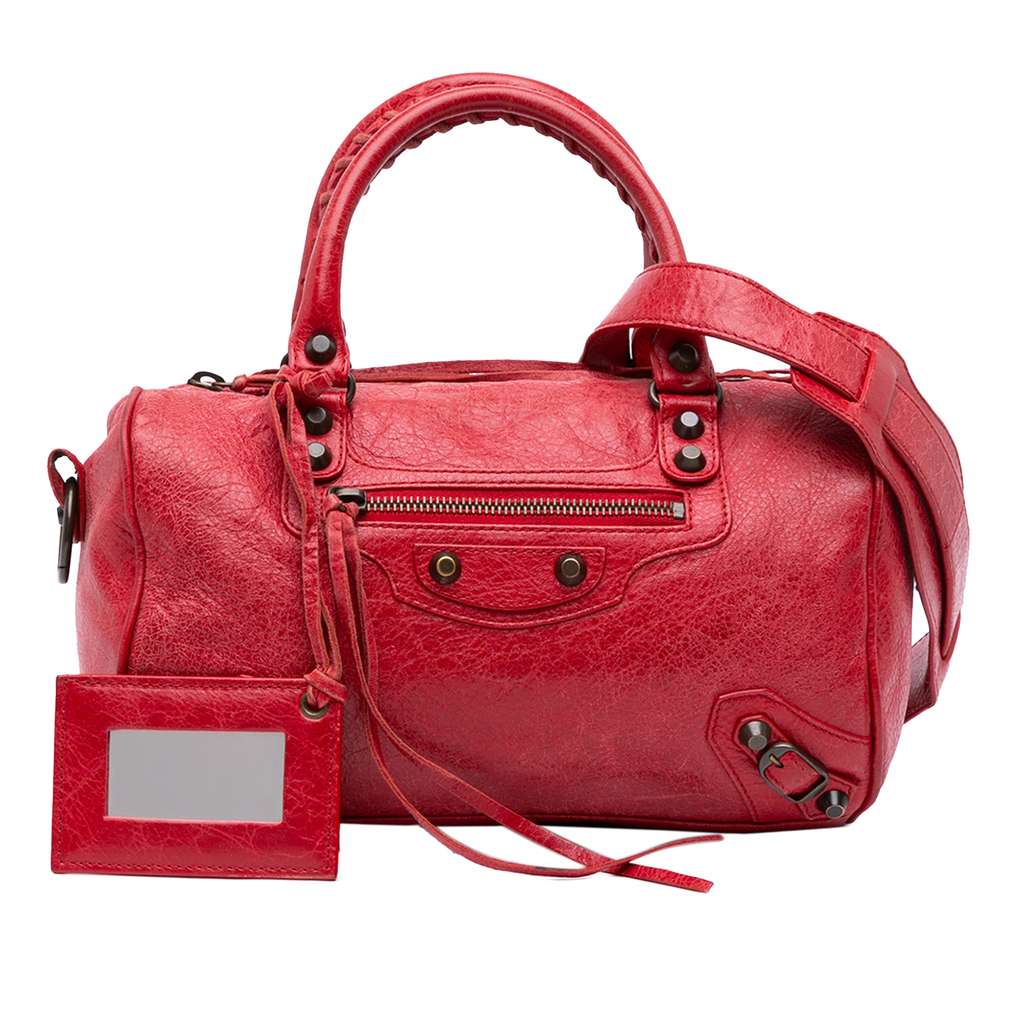 Balenciaga Mini Lambskin Motocross Twiggy Satchel