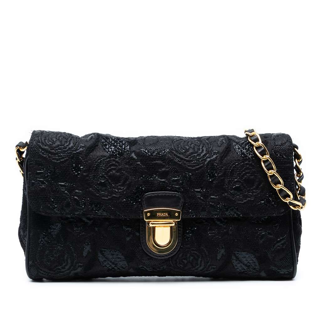 Prada Tessuto Lurex Flap Crossbody