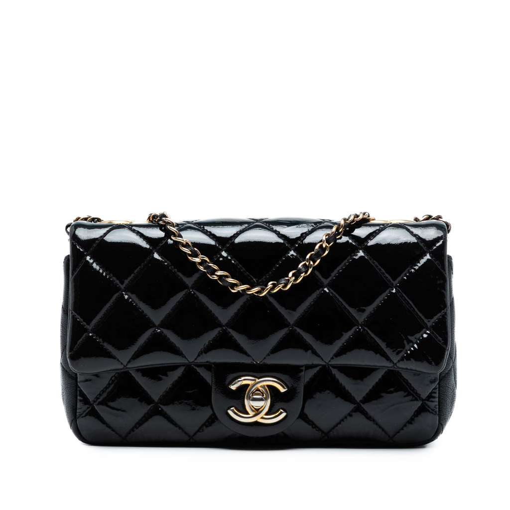 Chanel Paris-Salzburg Small Patent and Goatskin CC Eyelet Flap