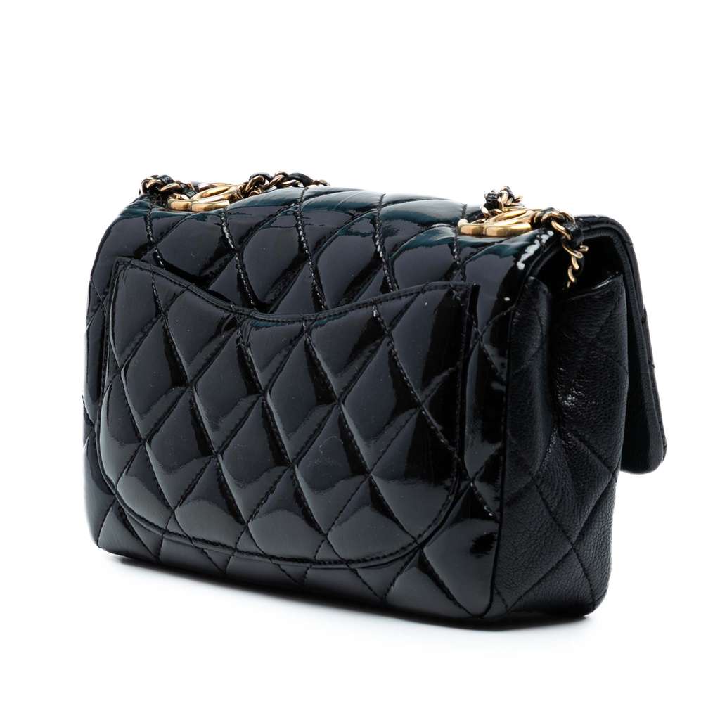 Chanel Paris-Salzburg Small Patent and Goatskin CC Eyelet Flap - Back view