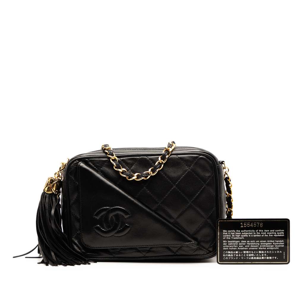 Chanel CC Quilted Lambskin Tassel Camera Bag - Image 10
