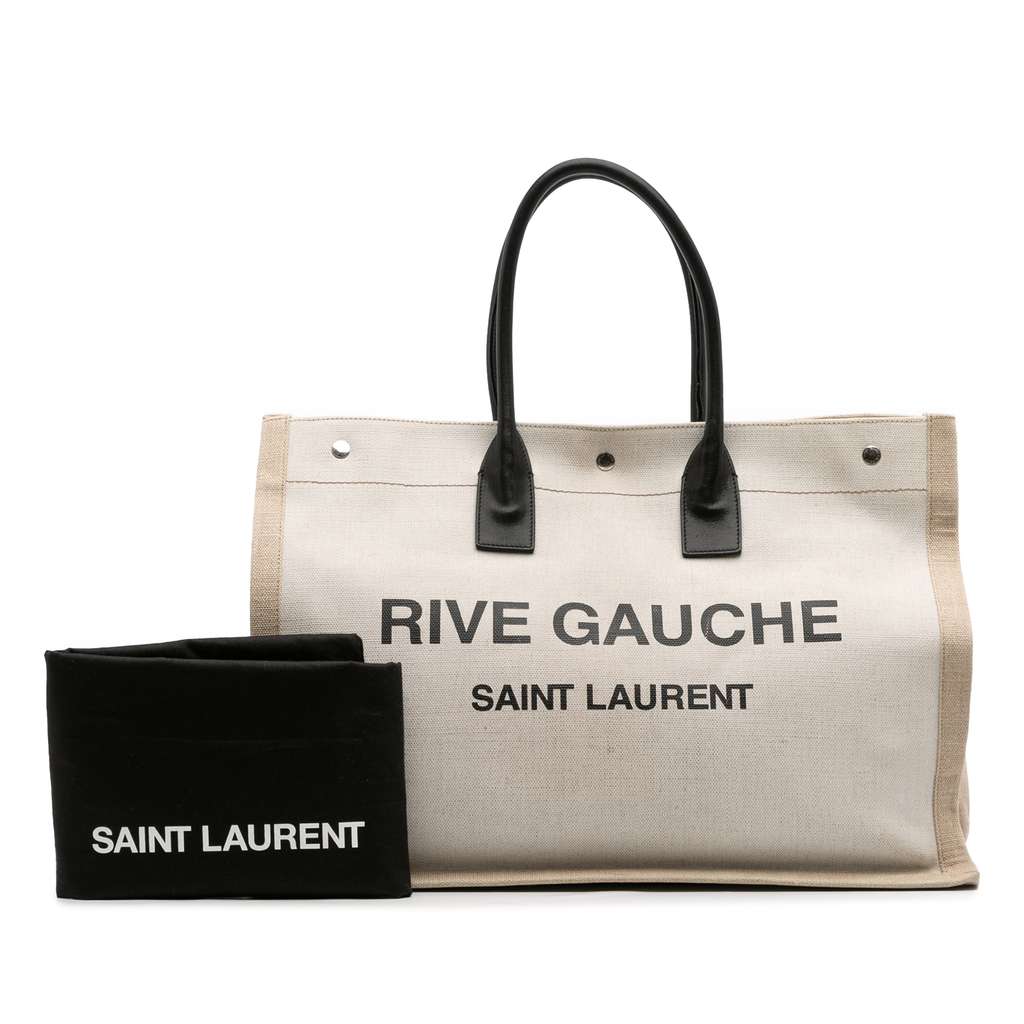 Saint Laurent Canvas Rive Gauche Tote - Image 11
