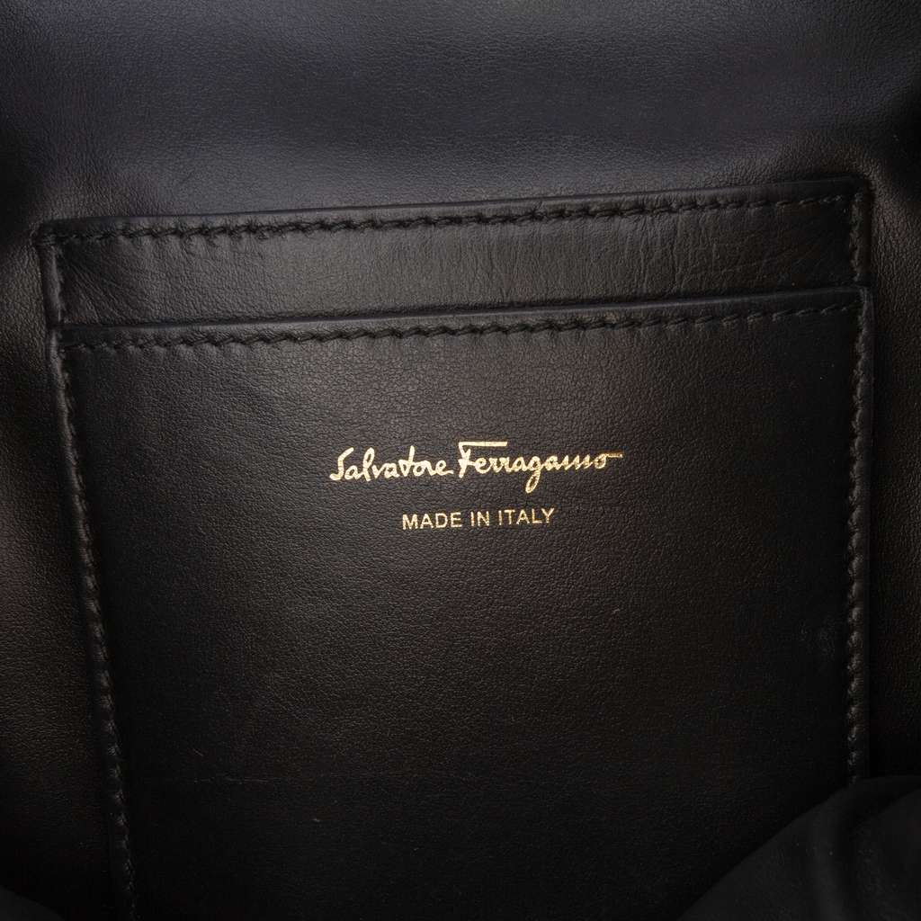 Salvatore Ferragamo Small Quilted Leather Double Gancini Backpack - Side view