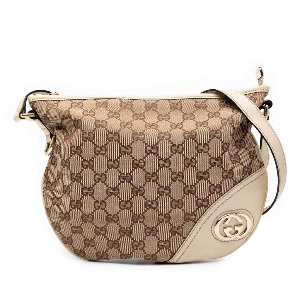 Gucci Medium GG Canvas New Britt Half Moon Crossbody