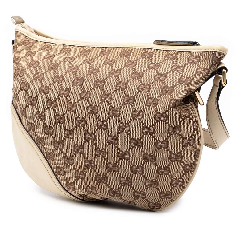 Gucci Medium GG Canvas New Britt Half Moon Crossbody - Back view