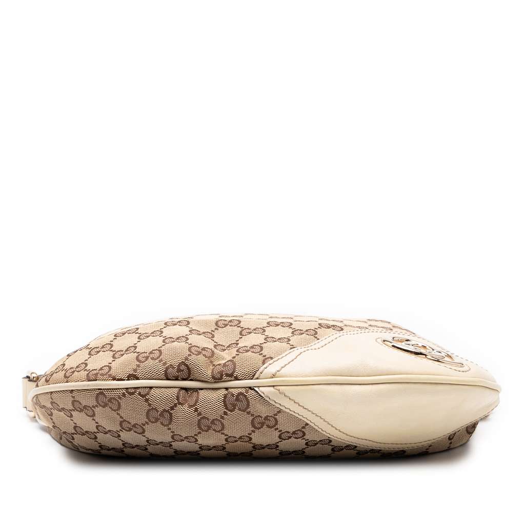 Gucci Medium GG Canvas New Britt Half Moon Crossbody - Image 6