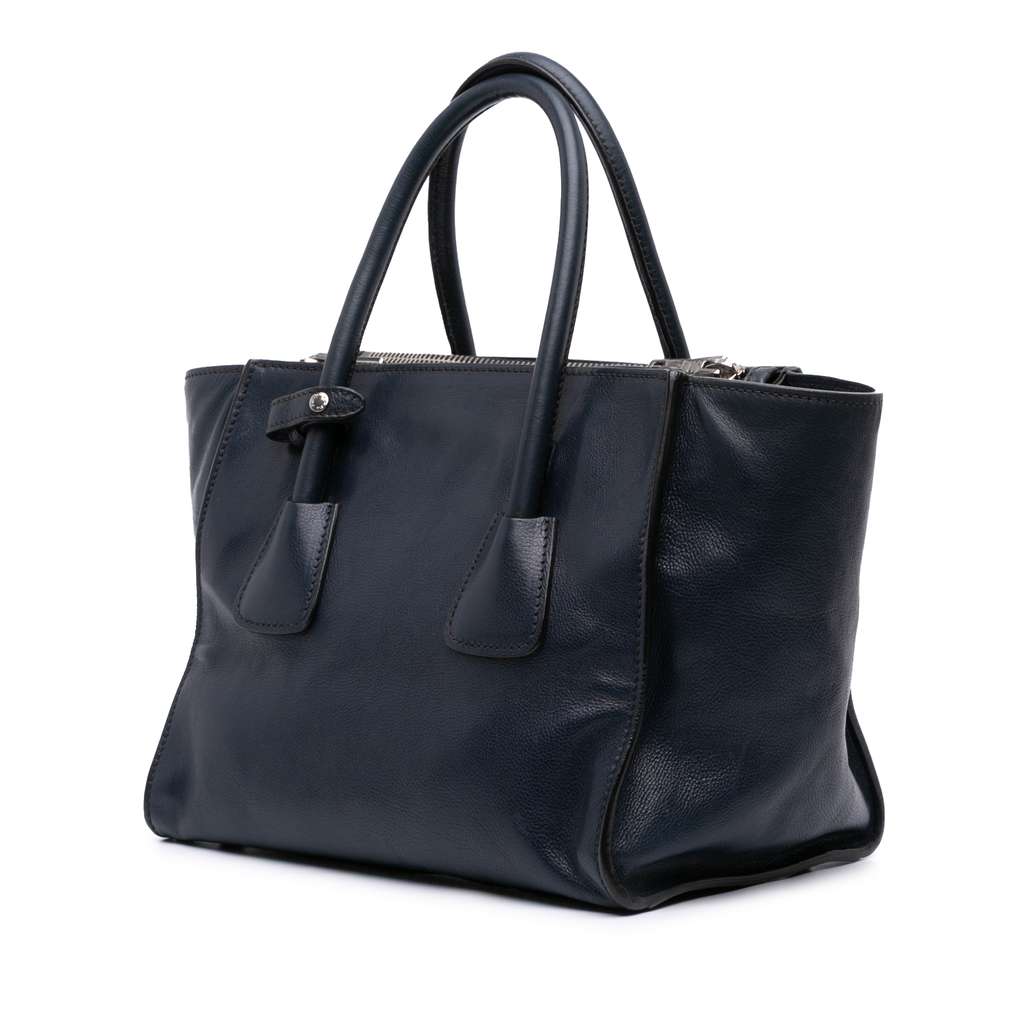 Prada Small Glace Calf Twin Pocket Satchel - Back view