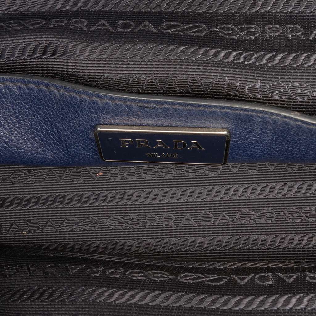 Prada Small Glace Calf Twin Pocket Satchel - Side view