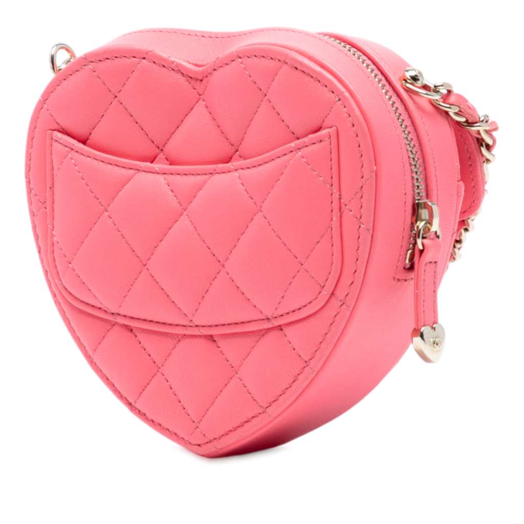 Chanel Mini Lambskin CC in Love Heart Crossbody - Back view