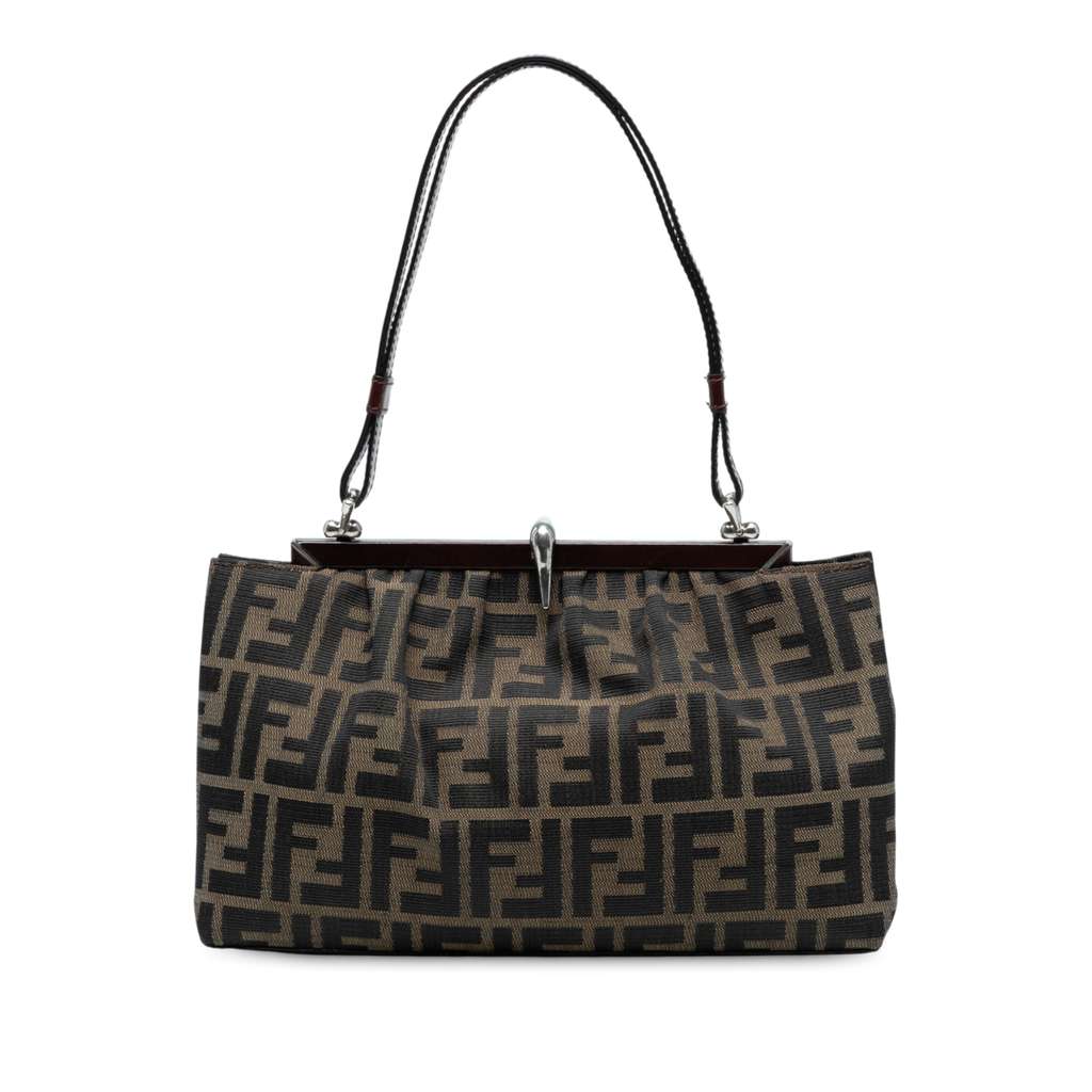 Fendi Zucca Canvas Frame Handbag