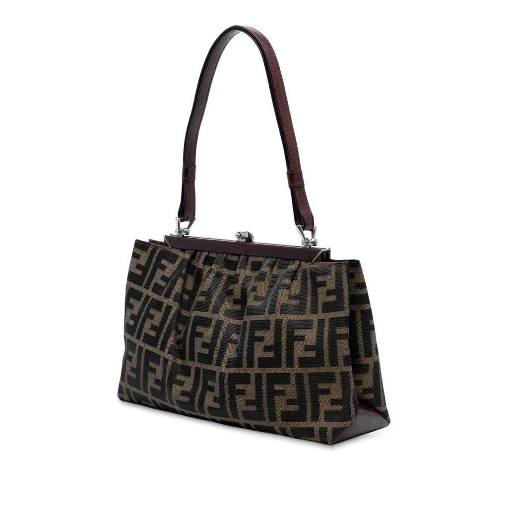 Fendi Zucca Canvas Frame Handbag - Back view