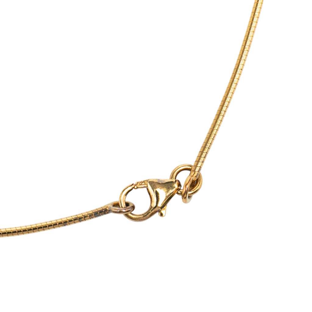 Hermès Gold Plated Enamel Pop H Pendant Necklace - Side view