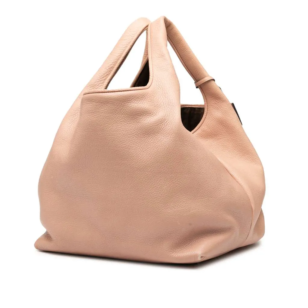 Loewe Calfskin Calle Lock Shoulder Bag Brown Leather Very good - Back View