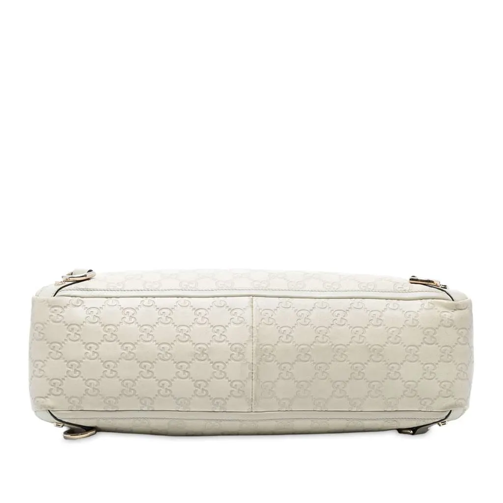 Gucci Guccissima Abbey D Ring Tote White Leather Good - Inside View