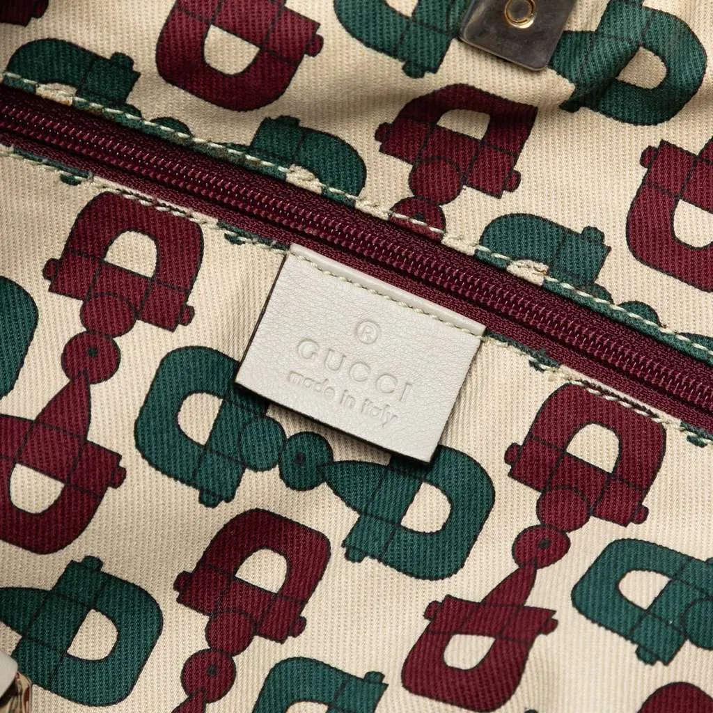 Gucci Guccissima Abbey D Ring Tote White Leather Good - Box View