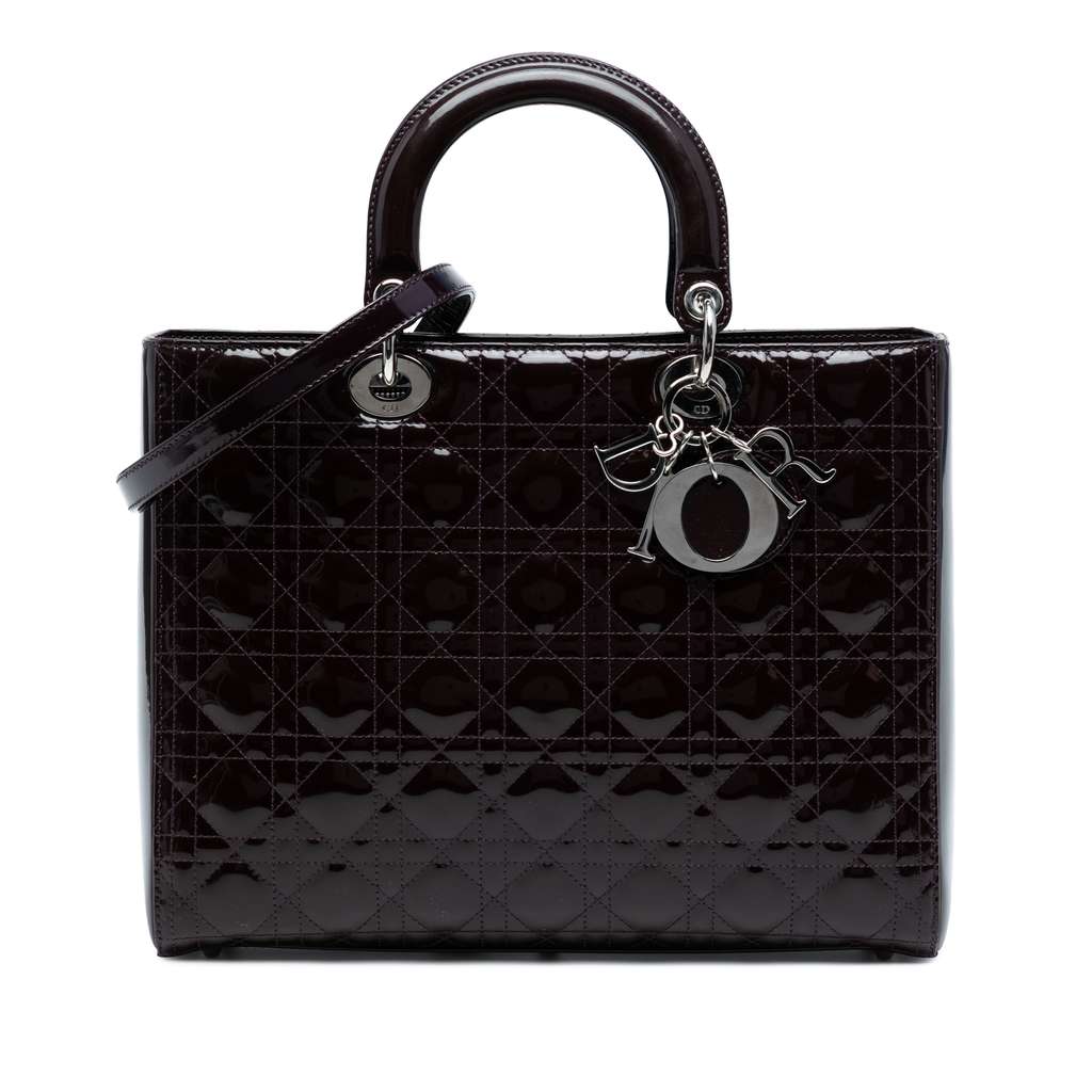 Dior Large Patent Cannage Lady Dior