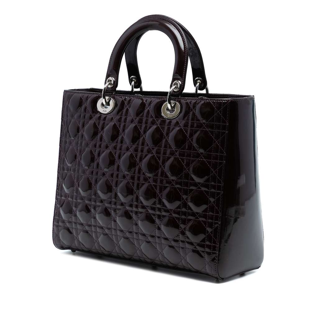 Dior Large Patent Cannage Lady Dior - Back view