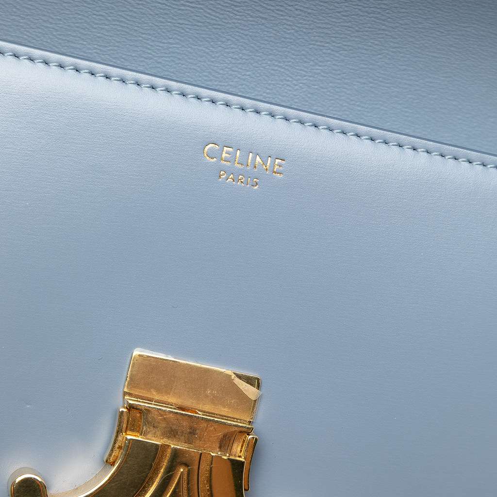 Celine Shiny Calfskin Triomphe Claude Shoulder Bag - Detail 1