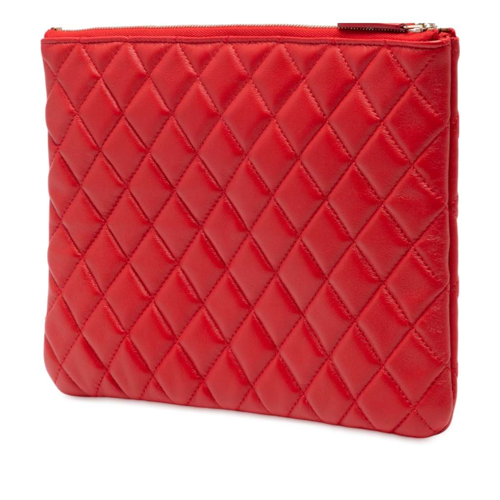 Chanel Medium Quilted Lambskin O Case Clutch - Back view