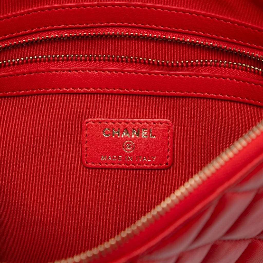 Chanel Medium Quilted Lambskin O Case Clutch - Side view