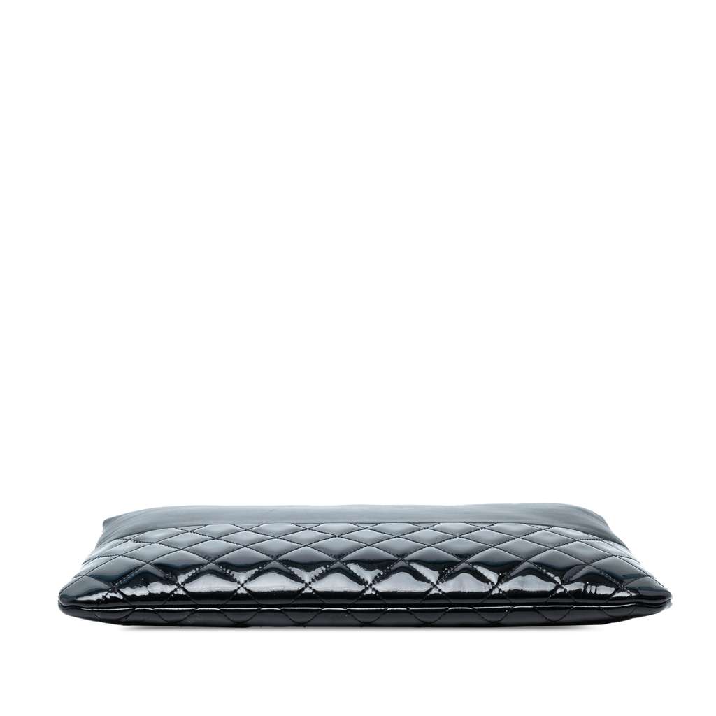 Chanel Large Lambskin and Quilted Patent O Case Clutch - Image 6