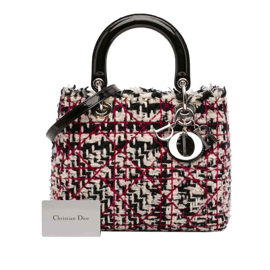 Dior Medium Tweed Cannage Fringe Lady Dior - Image 14