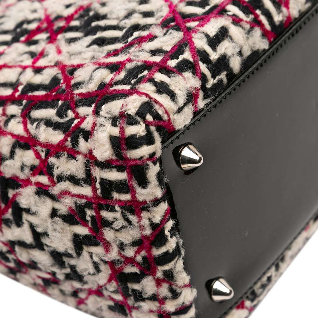 Dior Medium Tweed Cannage Fringe Lady Dior - Image 11