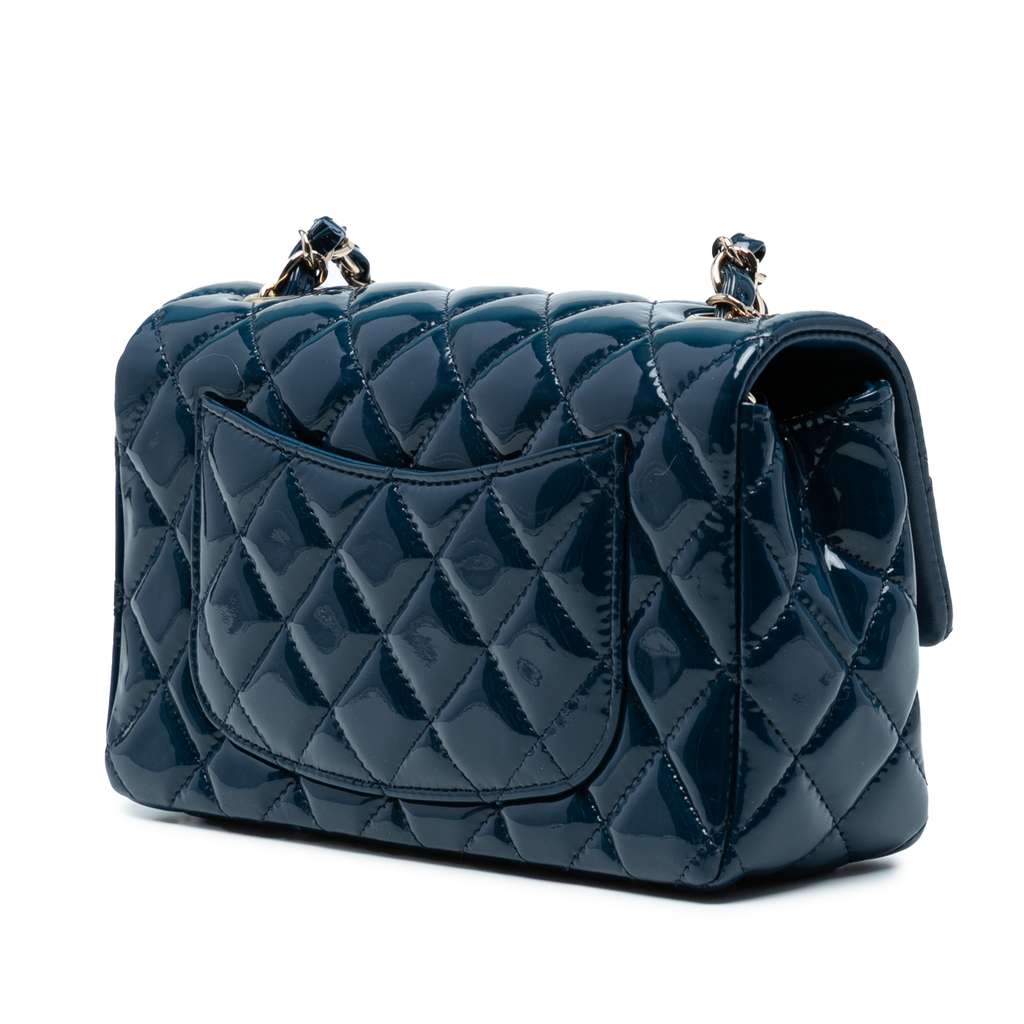Chanel Mini Rectangular Classic Patent Single Flap - Back view