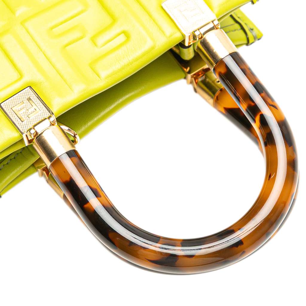 Fendi Mini Zucca Embossed Leather Sunshine Shopper Tote - Image 10