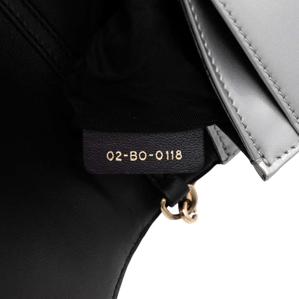 Dior Metallic Patent Microcannage Diorama Wallet on Chain - Detail 1