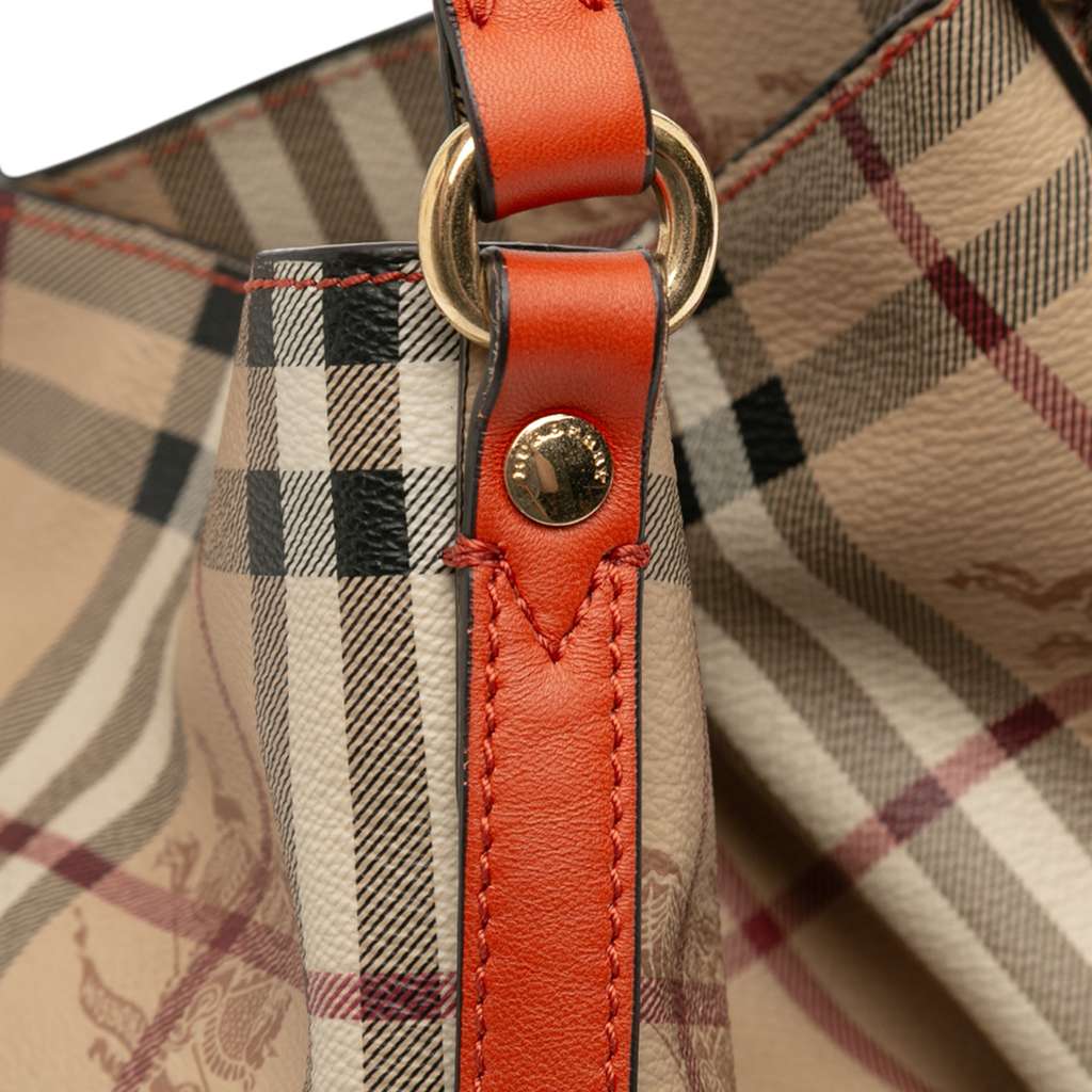 Burberry Small Leather Trimmed Haymarket Check Coated Canvas Canterbury Tote - Image 10