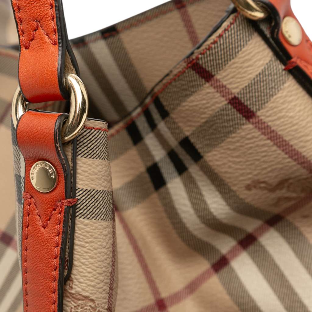 Burberry Small Leather Trimmed Haymarket Check Coated Canvas Canterbury Tote - Image 11