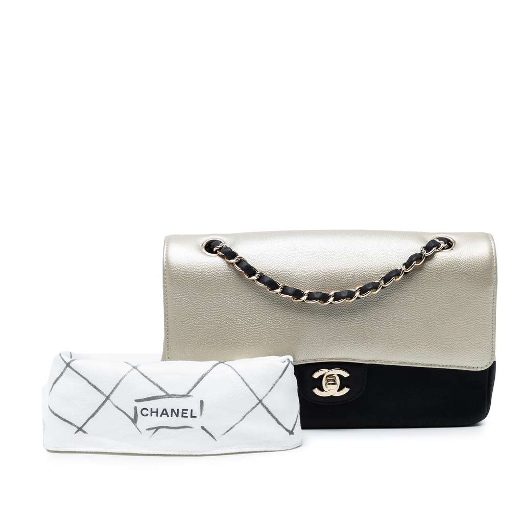 Chanel Medium Classic Bicolor Caviar Double Flap - Image 10
